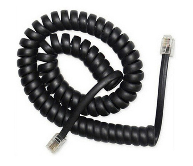 Gembird Spiralny kabel telefoniczny RJ10 (4P4C) 2m, czarny - 1351742 - zdjęcie 2